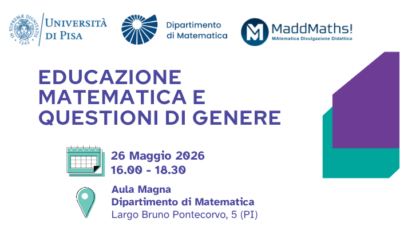 Il May12 di Maddmaths! a Pisa il 26 maggio: gli stereotipi si imparano fin dall’infanzia