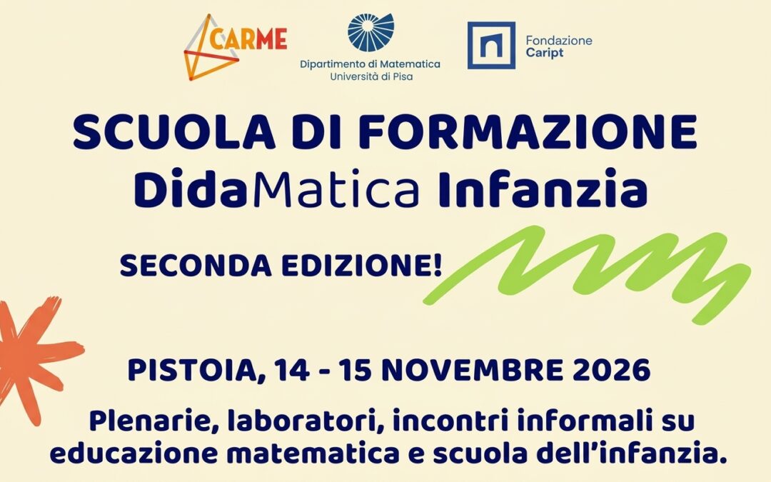 Aperte le iscrizioni alla seconda edizione della scuola di formazione DidaMatica Infanzia al CARME di Pistoia